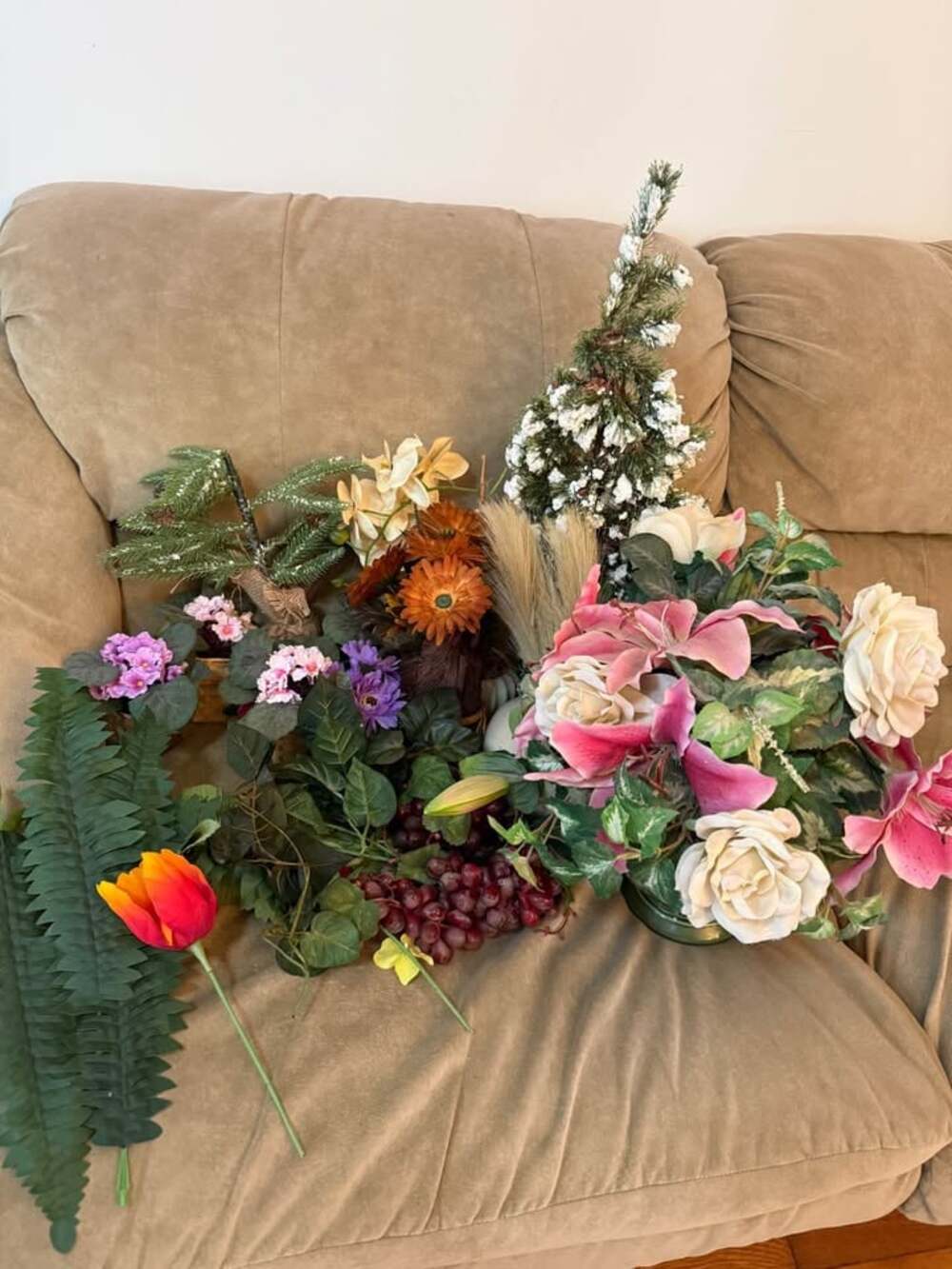 Large lot of faux plants and flowers *all included